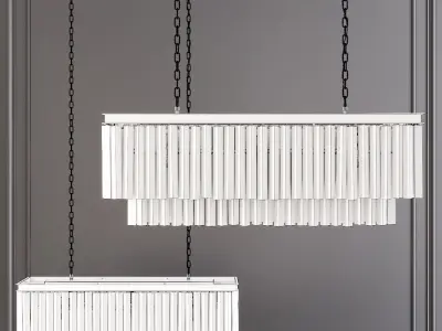 RH 1920S ODEON FRINGE RECTANGULAR CHANDELIER 40 Black 3D model