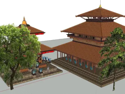Architecture-Religion-God-Culture-Temple-0274 temple in nepal 3D model