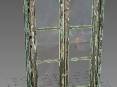 Window 5 Wooden Low-poly 3D model
