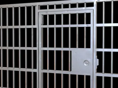 Door prison cell Low-poly 3D model