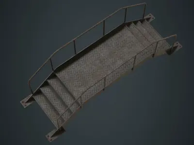 Stair 2B Low-poly 3D model