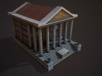 Roman Greek Temple Low-poly 3D model