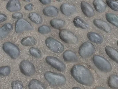 7 gravel set of stone eggs 3D model