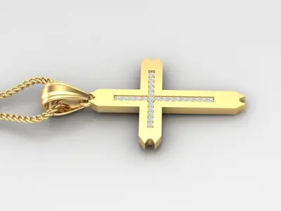 High Cross Pendant Light Gold 18K 4CP010 3D print model
