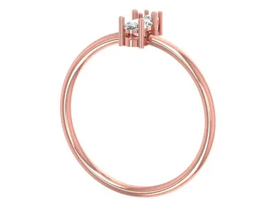 Solitaire Women Light Weight Oval Stone Band Ring 3D print model