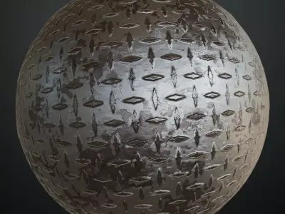 Rusted Pale Diamond Tread Plate Metal PBR Seamless Texture