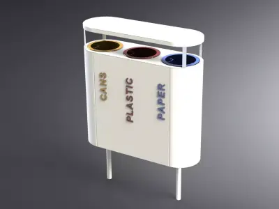 Waste separation container 3D model
