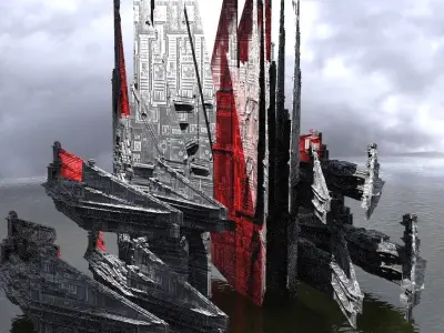 Sci-Fi Drake interceptor Ship Base 3D model