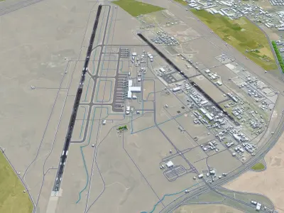Erbil Airport 10km Low-poly 3D model