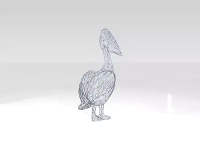 Pelican Wireframe 3D model