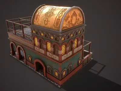 Roman Medieval Tavern Low-poly 3D model