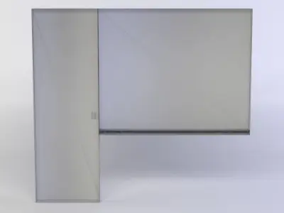 Door with window Low-poly 3D model