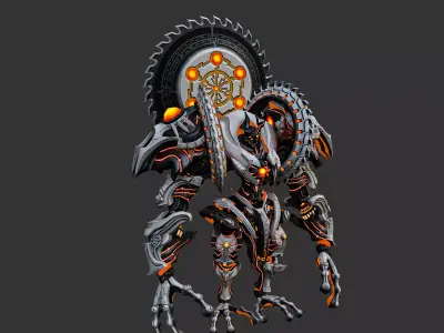 Gear Mechanical Beast Low-poly 3D model