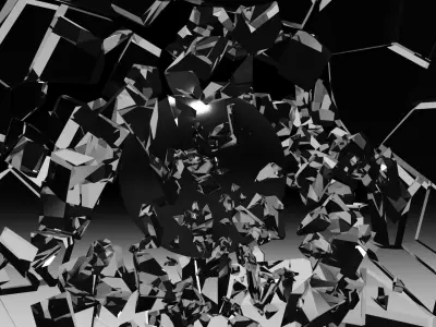 glass shattered animated 3D model