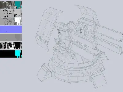 Plasma turret Low-poly 3D model 3