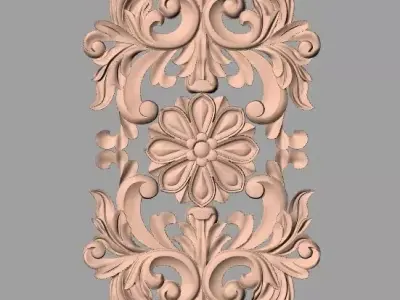 Decoration panel 3D relief STL model used for CNC router E032 3D model