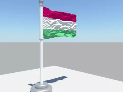 Hungary flag 3D model