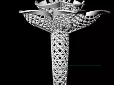 Flower Tarkish Ring turkish Ring Jali Ring new Ring Ring foowe 3D model