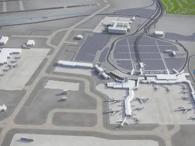 Oakland International Airport - OAK Low-poly 3D model