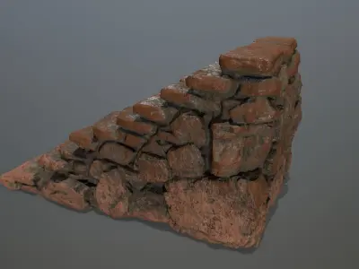 stairs pile of bricks Low-poly 3D model