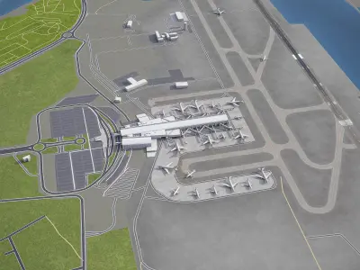 Larnaca International Airport - LCA Low-poly 3D model