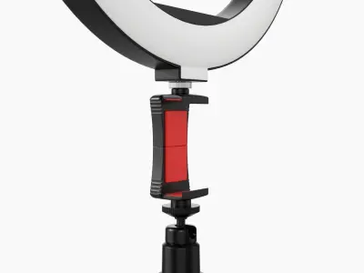 Live streaming tripod with lamp 01 3D model