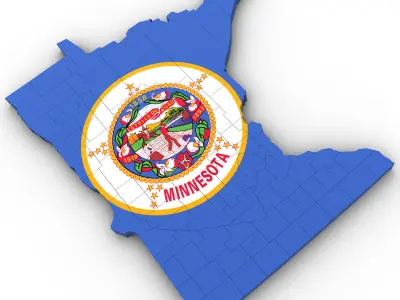 Minnesota Political Map 3D model