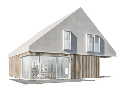 Modern house 15 at night 3D model