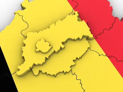 3d Political Map of Belgium 3D model