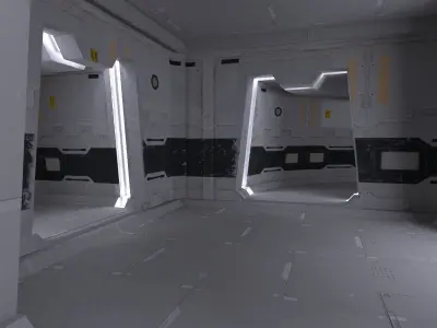 Scifi Tuunel Low-poly 3D model
