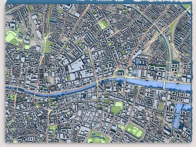 Dublin City Ireland 3D City Map Model 3D model