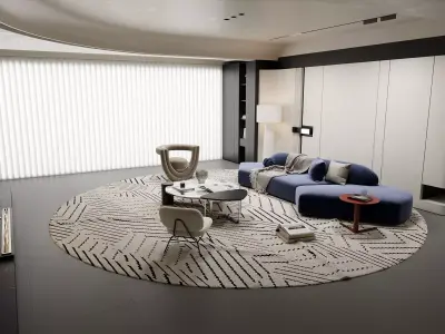 Contemporary Minimalist Lounge 3D model
