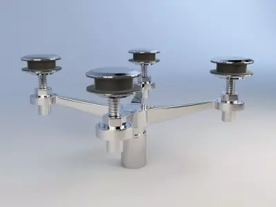 Sadev Spider Fitting 4 Arms - Glass Hardware 3D model