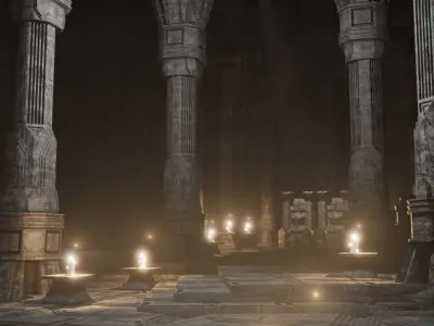 Dwarven Ruins 35 Assets Low-poly 3D model