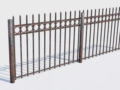Old Rusty Fence Low-poly 3D model purchase