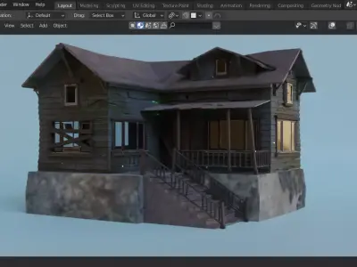 Old village-ish House Low-poly 3D model