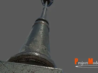 Old Lamp Post Version 002 Low-poly 3D model