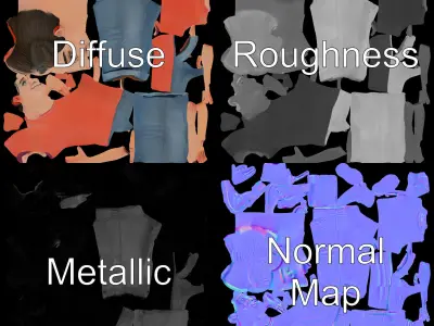 Animated Young Male Character with Casual Attire Rigged and A... Low-poly 3D model