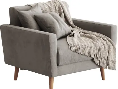 West Elm Oliver Fabric Sofa 3D model