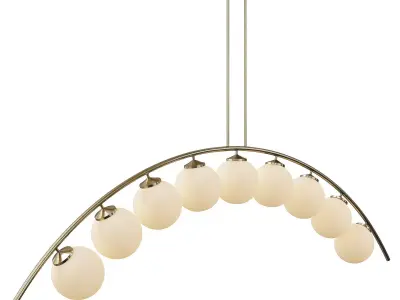 Ceiling lamp arc and balls Low-poly 3D model