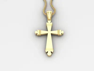 Light Gold 18K Cross Pendant 2CP003 3D print model