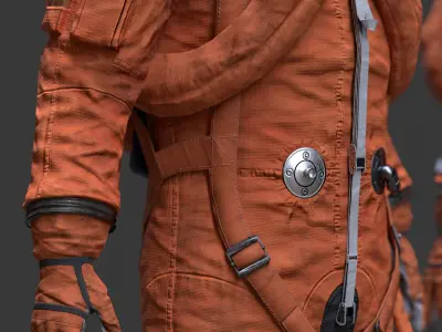 CS02 Male Space Suit LITE VERSION Low-poly 3D model