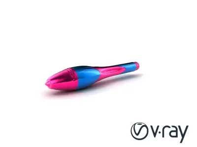 Futuristic Harpoon Ultramarine Fluorescent Pink model pack Low-poly 3D model