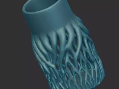 Rootveil Vessel  Organic Parametric Sculpture Vase 3D print model