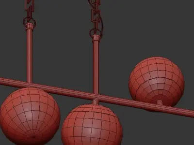 Gold Modern Chandelier 3D model