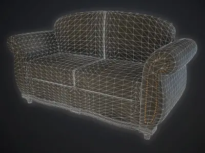 Dirty sofa Low-poly 3D model