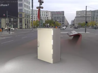 Electrical Distribution Cabinet 4 Low-poly 3D model