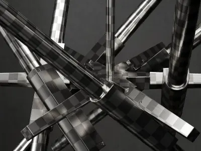 Chandelier Agnes 12 lights BLACK 3D model