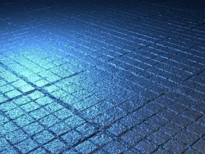 Brick tiled floor 3D model