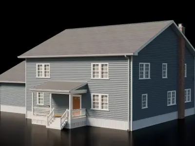 American Cottage House 2 Low-poly 3D model